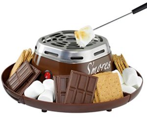 Nostalgia SMM200 Indoor Electric Stainless Steel S'mores Maker with 4 Compartment Trays for Graham Crackers, Chocolate, Marshmallows and 2 Roasting Forks 2